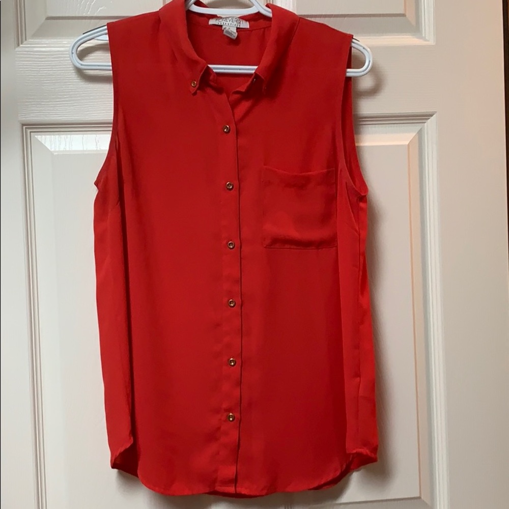 Sleeveless Button Down Collard Tank